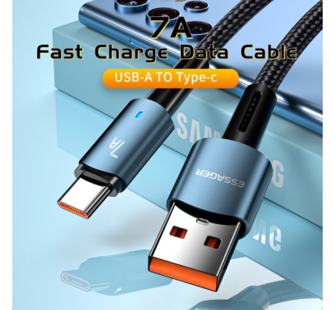 Essager Дата кабель USB 2.0 AM to USB-C 1.0m 100W black Essager (EXC7A-CG01-P)