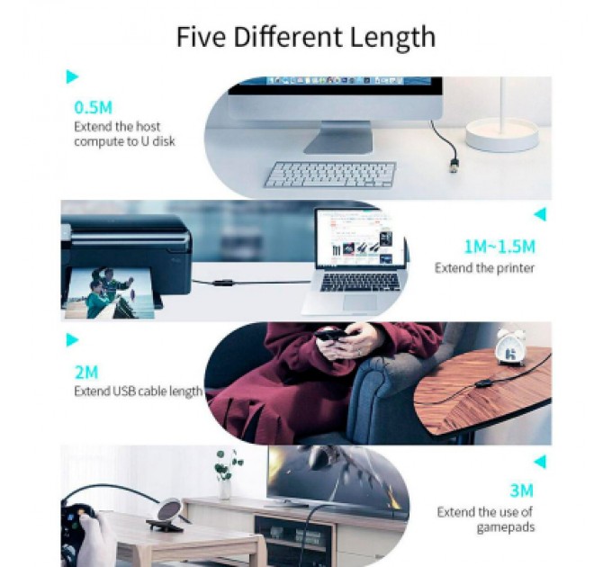 Essager Дата кабель USB 3.0 AM/AF 1.5m Essager (EXCAM-YTA01)