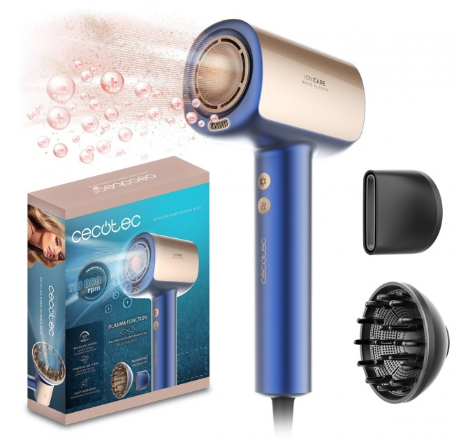 Cecotec Фен Cecotec DryGlam Nano Plasma Blue (A01_EU01_101439)