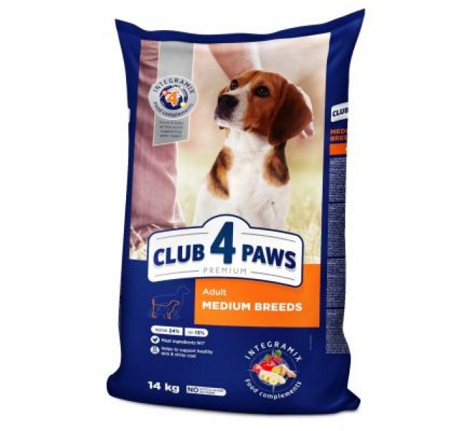 Club 4 Paws Сухий корм для собак Club 4 Paws Преміум. Для середніх порід 14 кг(П) (4820215366328)