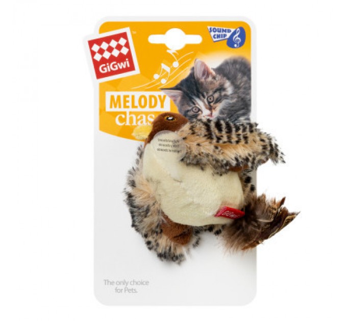 GiGwi Іграшка для котів GiGwi Melody chaser Пташка зі звуковим чіпом 13 см (75042)