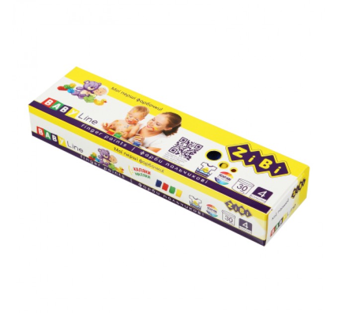 ZiBi Пальчикові фарби ZiBi Baby Line 4 кольорів 30 мл (ZB.6564)
