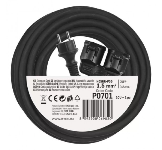 EMOS Мережевий подовжувач EMOS P0701