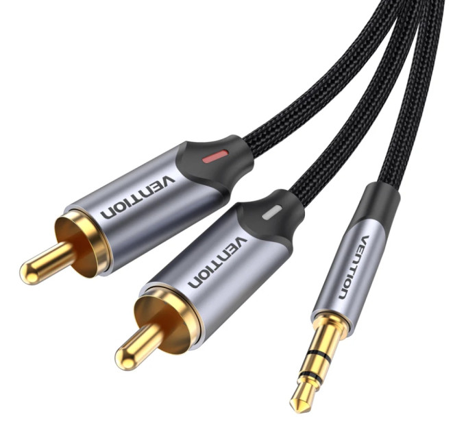 Vention Кабель Vention 3.5 мм - 2xRCA (M/M), 1.5 м, Black (BCNBG)