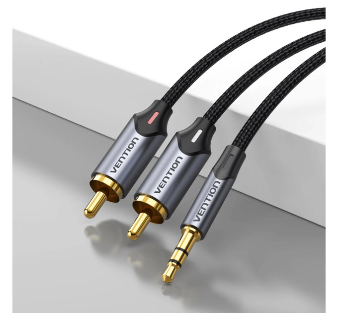 Vention Кабель Vention 3.5 мм - 2xRCA (M/M), 1.5 м, Black (BCNBG)