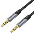 Vention Кабель Vention 3.5 мм - 3.5 мм (M/M), 2 м, Silver/Black (BAQHH)