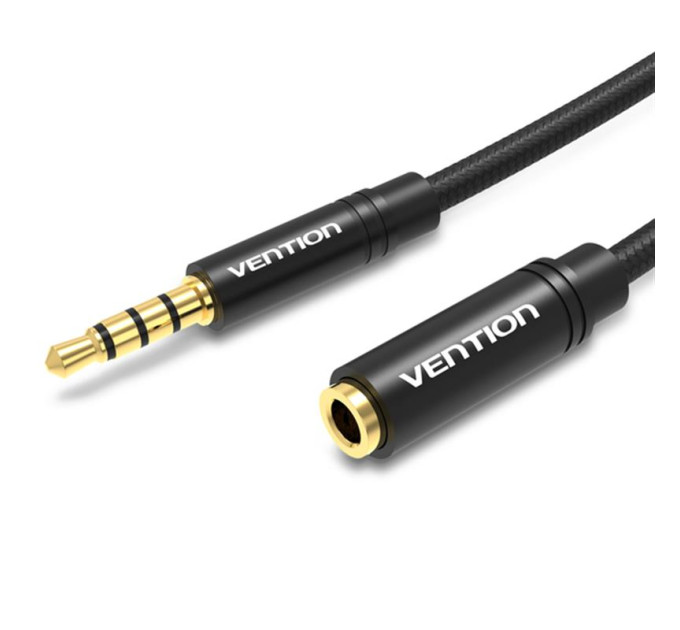 Vention Кабель Vention Audio 3.5 мм - 3.5 мм, M/F, 1 м, чорний (BHBBF)