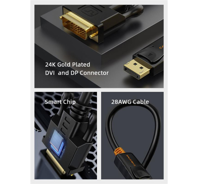 Cabletime Кабель Cabletime DisplayPort - DVI (M/M), 1.8 м (CD34K)