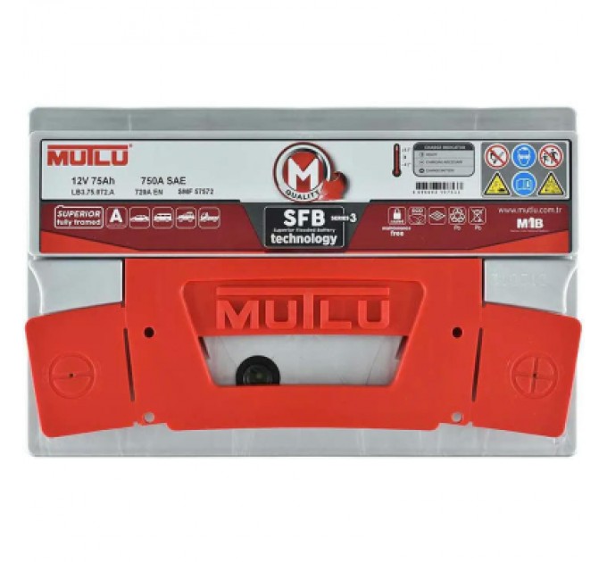 MUTLU Акумулятор автомобільний MUTLU 6СТ-75 (0) SFB LB3.75.072.A