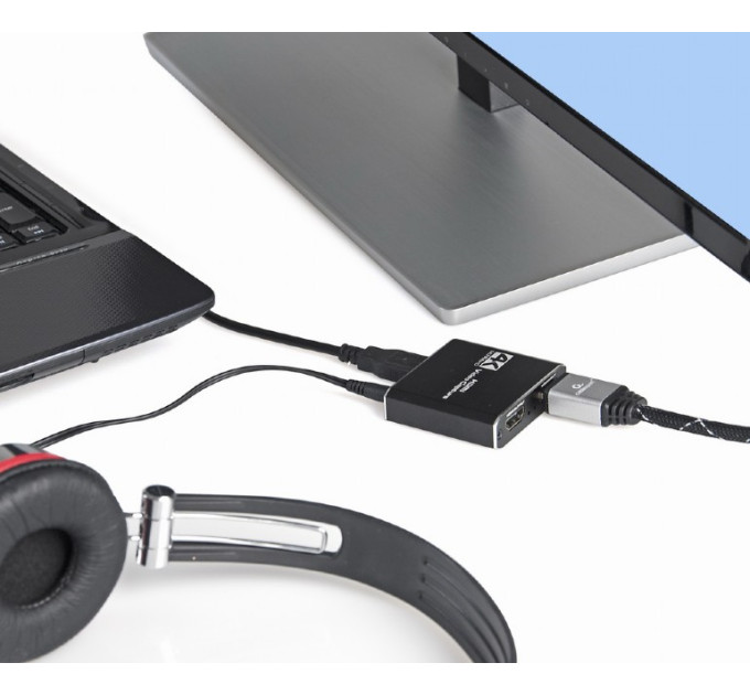 Cablexpert Адаптер Cablexpert HDMI - HDMI+USB+3.5 мм (F/F), Black (UHG-4K2-01)