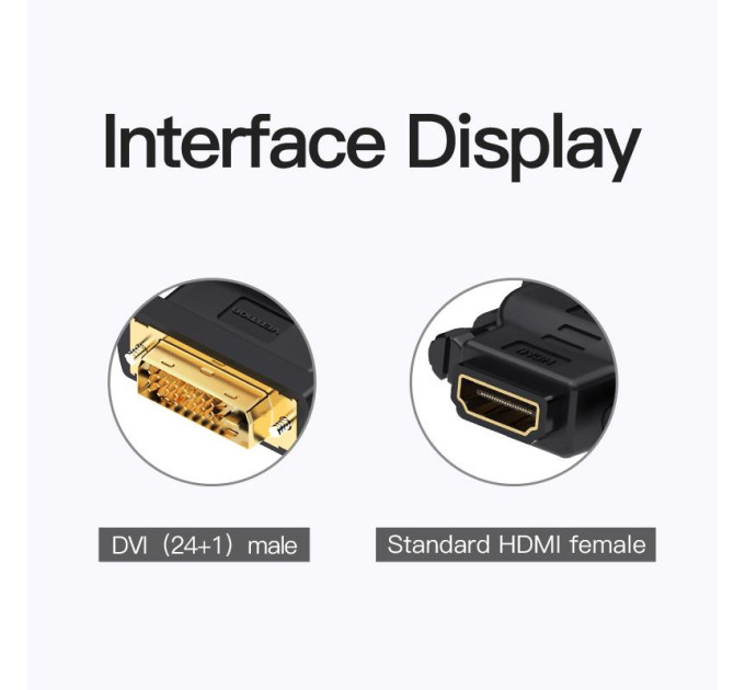 Vention Адаптер Vention HDMI - DVI V 1.4 (F/M), Black (ECDB0)
