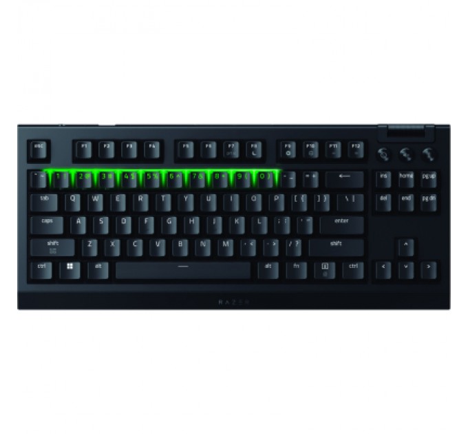 Razer Клавіатура Razer BlackWidow V4 Low-Profile TKL Wireless/Bluetooth/USB Green switch UA Black (RZ03-05450500-R3M1)