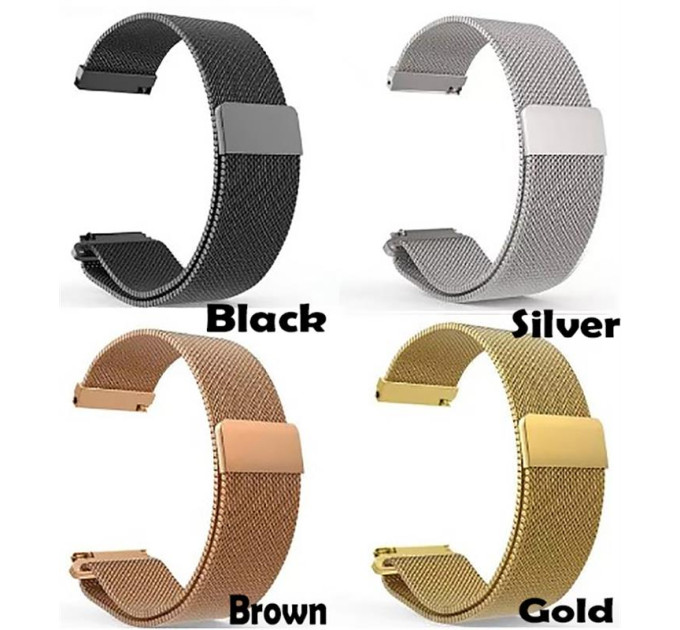 BeCover Ремінець BeCover Milanese Style для Xiaomi Amazfit Bip (22mm) Lite/Bip S Lite/GTR 42mm/GTS/TicWatch S2/TicWatch E/GTS 3/GTS 2 mini Brown (707736)