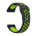 BeCover Ремінець BeCover Nike Style для Samsung Galaxy (20mm)/Watch 5/ Watch 4 40/44mm/Watch 4 Classic 42mm/Watch Active/Active 2 40/44mm/Watch 3 41mm/Gear S2/Classic/Gear Sport Black-Green (705694)
