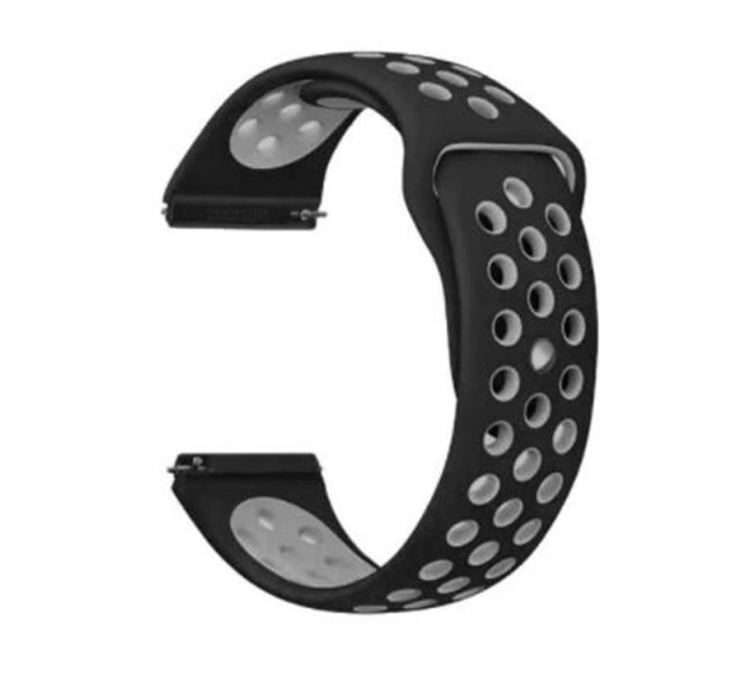 BeCover Ремінець BeCover Nike Style для Samsung Galaxy (20mm)/Watch 5/ Watch 4 40/44mm/Watch 4 Classic 42mm/Watch Active/Active 2 40/44mm/Watch 3 41mm/Gear S2/Classic/Gear Sport Black-Grey (705693)