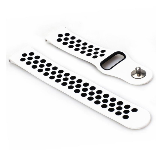 BeCover Ремінець BeCover Nike Style для Samsung Galaxy (20mm)/Watch 5/ Watch 4 40/44mm/Watch 4 Classic 42mm/Watch Active/Active 2 40/44mm/Watch 3 41mm/Gear S2/Classic/Gear Sport White-Black (705696)
