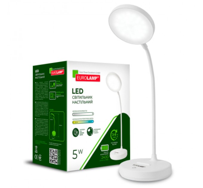Eurolamp Настільна лампа Eurolamp 5W 400Lm 2800-6500K Type-C+Battery 2400mAh (LED-TLB-5W)