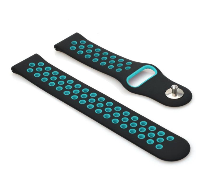 BeCover Ремінець BeCover Nike Style для Xiaomi Amazfit Bip/Bip Lite/Bip S Lite/GTR 42mm/GTS/TicWatch S2/TicWatch E Black-Blue (705701)