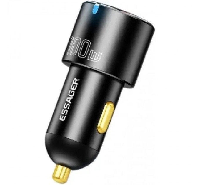 Essager Зарядний пристрій Essager 1xUSB-C 100W + 1xUSB black (ECCAC-QTZ01)