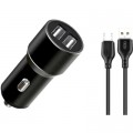 XO Зарядний пристрій XO 1xUSB + cable USB to Micro 5P TZ09 black (6920680873487)