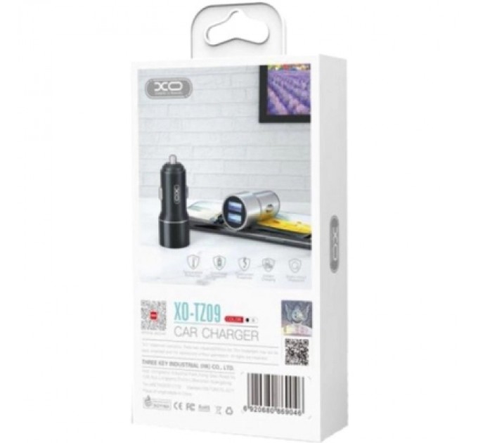 XO Зарядний пристрій XO 1xUSB + cable USB to USB-C TZ09 black (6920680873500)