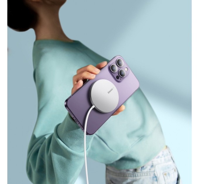 Baseus Зарядний пристрій Baseus Simple Mini3 Magnetic Wireless Charger 15W Silver (CCJJ040012)