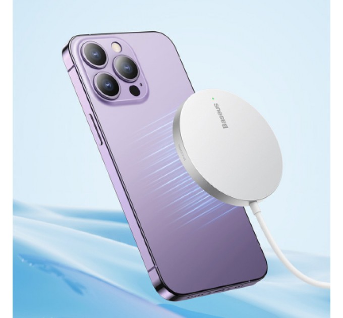 Baseus Зарядний пристрій Baseus Simple Mini3 Magnetic Wireless Charger 15W Silver (CCJJ040012)