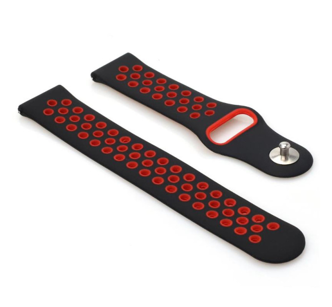 BeCover Ремінець BeCover Vents Style для Xiaomi iMi KW66/Mi Watch Color/Watch S1 Active/Haylou LS01/LS05 Black-Red (705803)