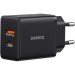 Baseus Зарядний пристрій Baseus 1xUSB-C 30W + 1xUSB black (P10111404113-00)
