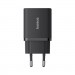 Baseus Зарядний пристрій Baseus 1xUSB-C 30W + 1xUSB black (P10111404113-00)