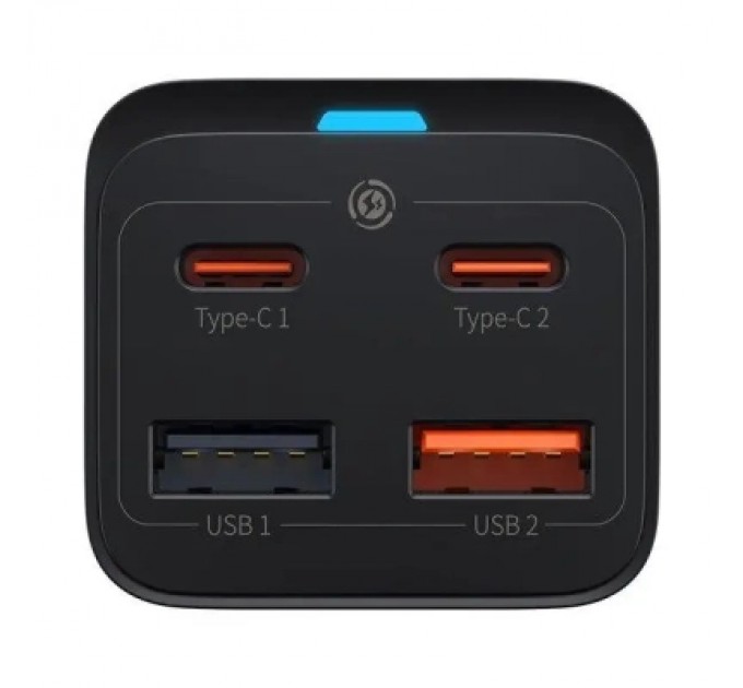 Baseus Зарядний пристрій Baseus 2xUSB-C 65W + 2xUSB GaN + cable USB-C to USB-C 100W 1.0m black (CCGP040101)