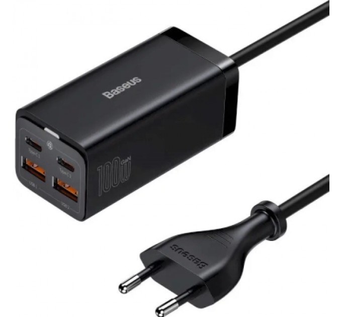 Baseus Зарядний пристрій Baseus 2xUSB-C 100W + 2xUSB GaN black (CCGP000101)