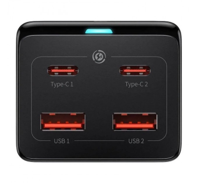 Baseus Зарядний пристрій Baseus AC + 2xUSB-C 100W + 2xUSB + cable USB-C to USB-C 100W 1.0m black (PSZM000401)