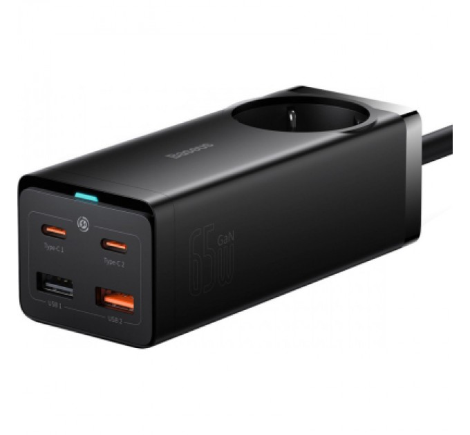 Baseus Зарядний пристрій Baseus AC + 2xUSB-C 65W + 2xUSB black (PSZM000901)
