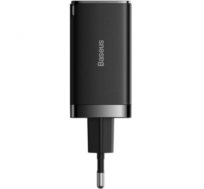 Baseus Зарядний пристрій Baseus 2xUSB-C 65W + 1xUSB GaN + cable USB-C to USB-C 100W 1.0m black (CCGP120201)