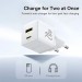 Baseus Зарядний пристрій Baseus 1xUSB-C 20W + 1xUSB white + cable USB-C to USB-C 60W 1.0m (P10111608213-01)