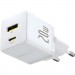Baseus Зарядний пристрій Baseus 1xUSB-C 20W + 1xUSB white + cable USB-C to USB-C 60W 1.0m (P10111608213-01)