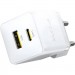 Baseus Зарядний пристрій Baseus 1xUSB-C 20W + 1xUSB white + cable USB-C to USB-C 60W 1.0m (P10111608213-01)