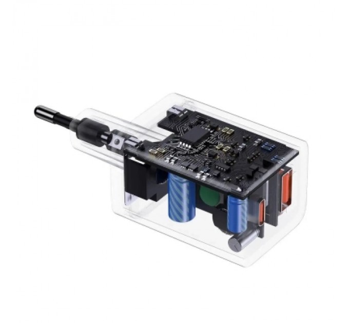 Baseus Зарядний пристрій Baseus 1xUSB-C 30W + 1xUSB white (CCSUPP-E02)