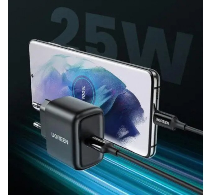 Ugreen Зарядний пристрій Ugreen USB-C PD25W + cable USB-C to USB-C 2.0m CD250 black (50581)
