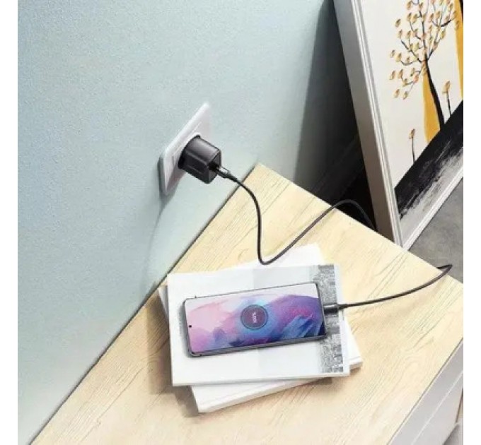 Ugreen Зарядний пристрій Ugreen USB-C PD25W + cable USB-C to USB-C 2.0m CD250 black (50581)