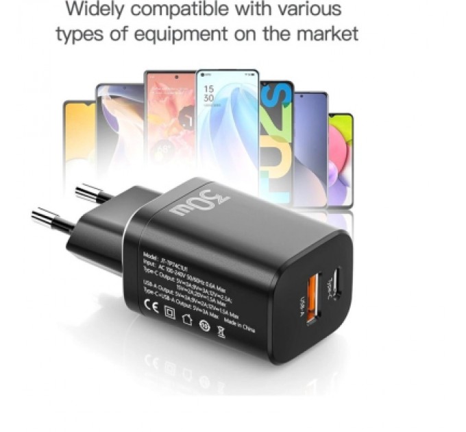 Essager Зарядний пристрій Essager 1xUSB + 1xUSB-C PD30W black (ECTPQS-ZTB01)