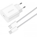 Essager Зарядний пристрій Essager USB-C PD20W + cable USB-C to USB-C white (EFJB02-JSTT2-T)