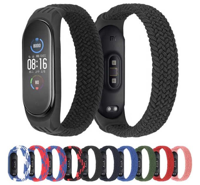 BeCover Ремінець BeCover Elastic Nylon Style для Xiaomi Mi Smart Band 5/Mi Smart Band 6 Size S Black/Red (706135)