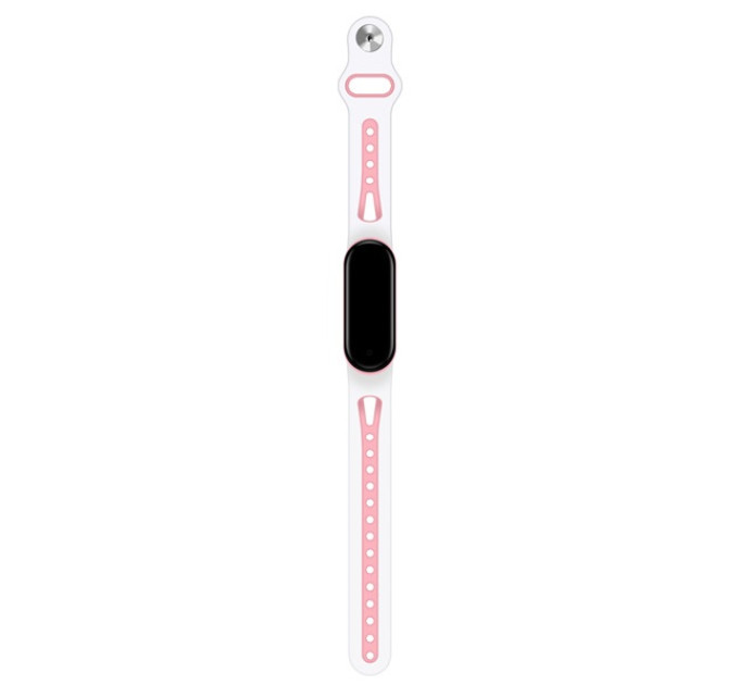 BeCover Ремінець BeCover Sport Style для Xiaomi Mi Smart Band 5/Mi Smart Band 6/Mi Smart Band 7 White-Pink (705174)