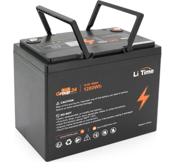 Litime Батарея LiFePo4 Litime 12.8V-100Ah 1280Wh (Li-Time-GR24-12.8-100)
