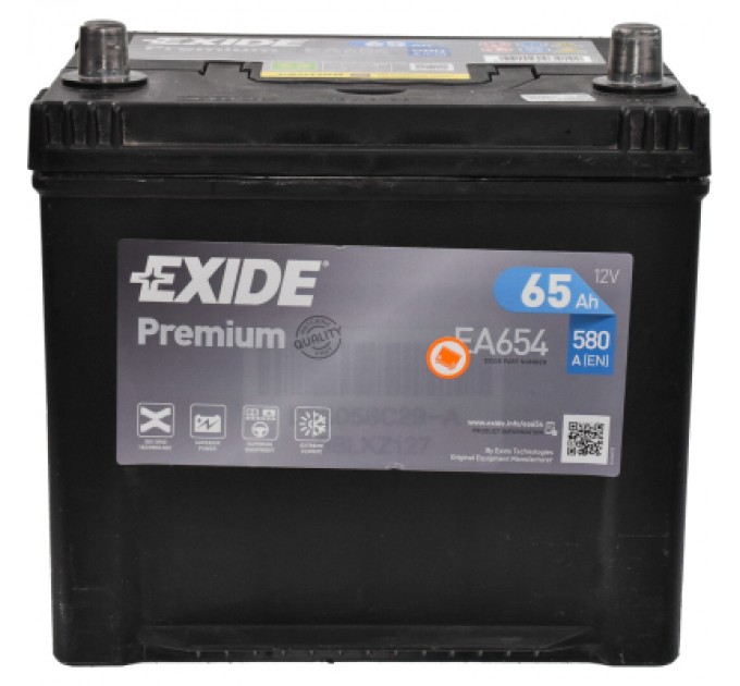 EXIDE Акумулятор автомобільний EXIDE PREMIUM 65A (EA654)