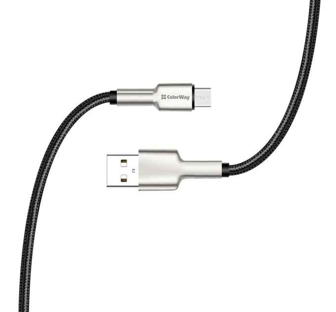 ColorWay Кабель ColorWay USB - micro USB (M/M), Metal Head, 2.4 А, 1 м, Black (CW-CBUM046-BK)