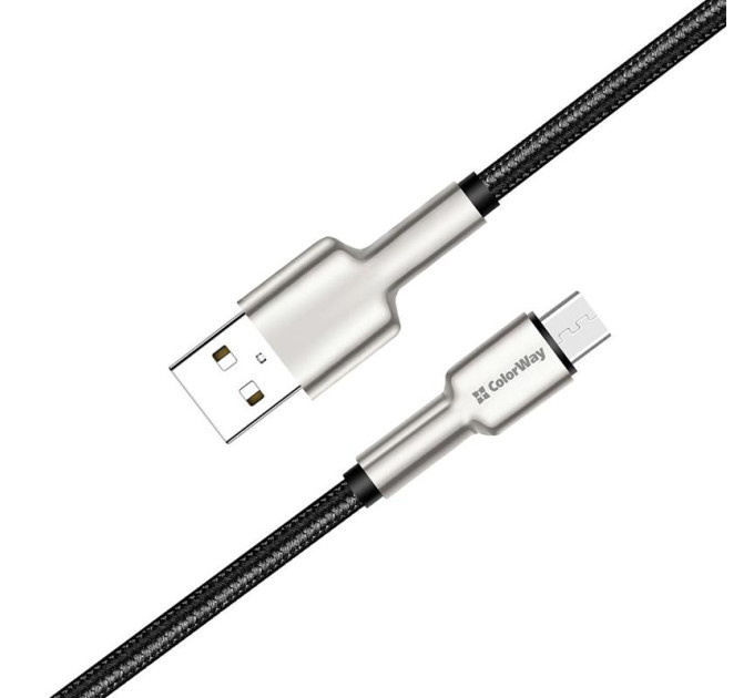 ColorWay Кабель ColorWay USB - micro USB (M/M), Metal Head, 2.4 А, 1 м, Black (CW-CBUM046-BK)