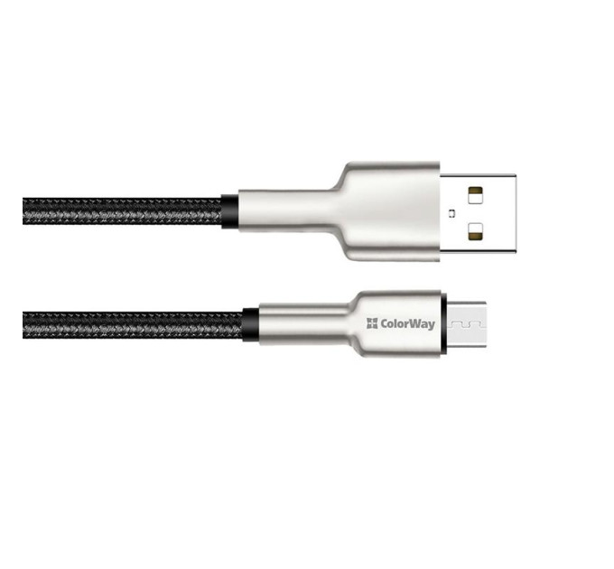ColorWay Кабель ColorWay USB - micro USB (M/M), Metal Head, 2.4 А, 1 м, Black (CW-CBUM046-BK)